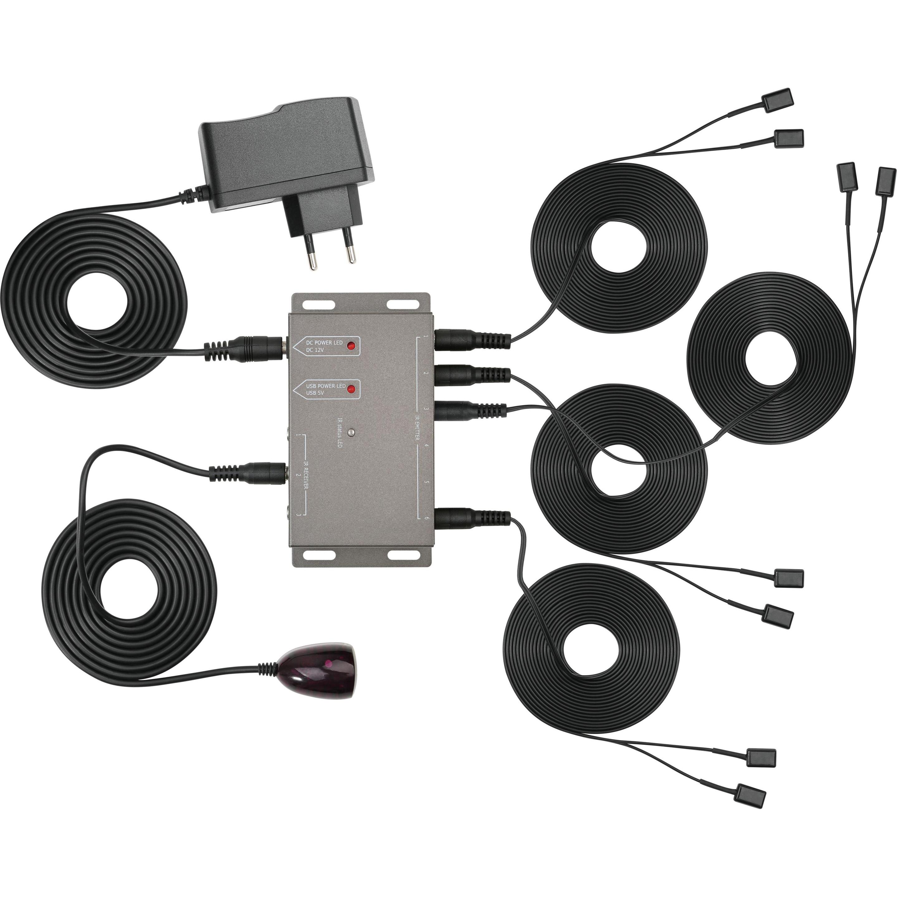 Multibrackets Universal Infrarot Erweiterung für bis zu 8 Geräte (Fernbedienung), TV Zubehör, Grau