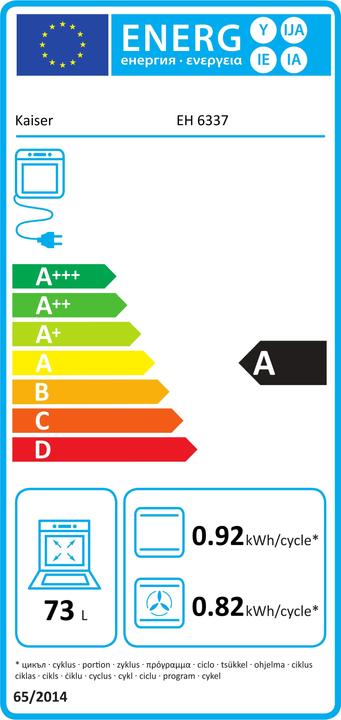 Energie-Label Kaiser EH 6337 + KCT 6705 RI Herd