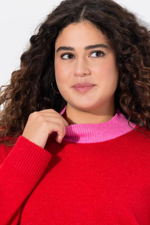 Actual product image Ulla Popken Color Block Long Sleeve Sweater (58)
