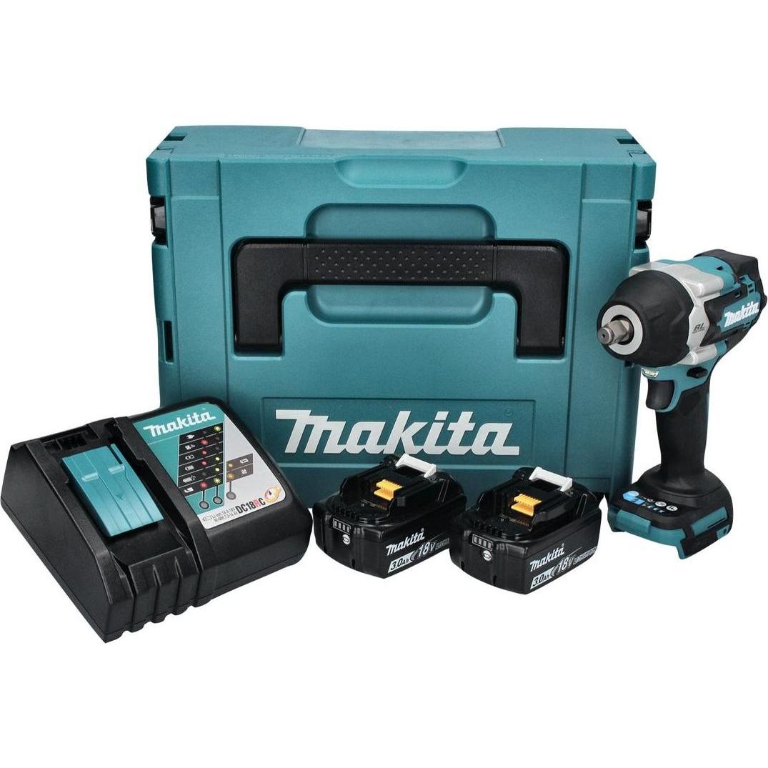 Thumbnail - Makita, Bohrmaschine + Akkuschrauber, DTW 700 RFJ Akku Schlagschrauber 18 V 700 Nm 1/2" XPT Brushless + 2x Akku 3,0 Ah +...