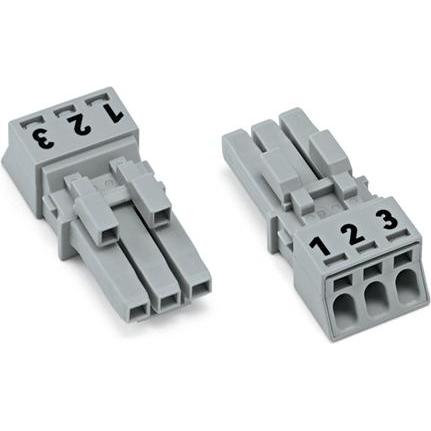50x Wago Netz-Steckverbinder WINSTA MIN, Elektronikkabel + Stecker, Grau