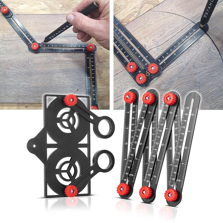 Immagine prodotto Stahlwerk Righello multiangolo 6-in-1 in alluminio