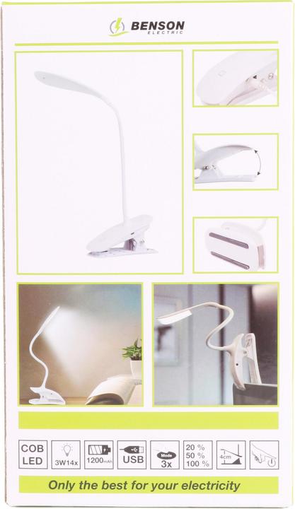 Image du produit Benson Electric Lampe à pince LED flexible dimmable