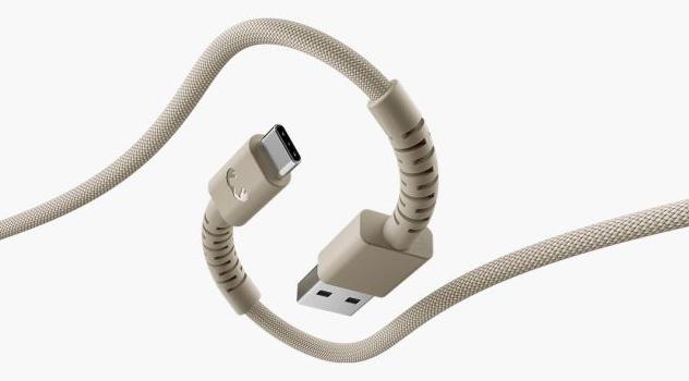 Image du produit Fresh'N Rebel Fresh 'n Rebel USB-A zu USB-C silikon geflochtenes Kabel"FlexWave" 2m, Silky Sand (2 m, 18 W)