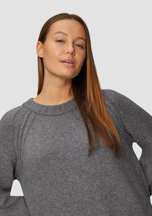 Produktbild S.Oliver Strickpullover Strickpullover mit Raglanärmeln und Schlitz am Saum (42)