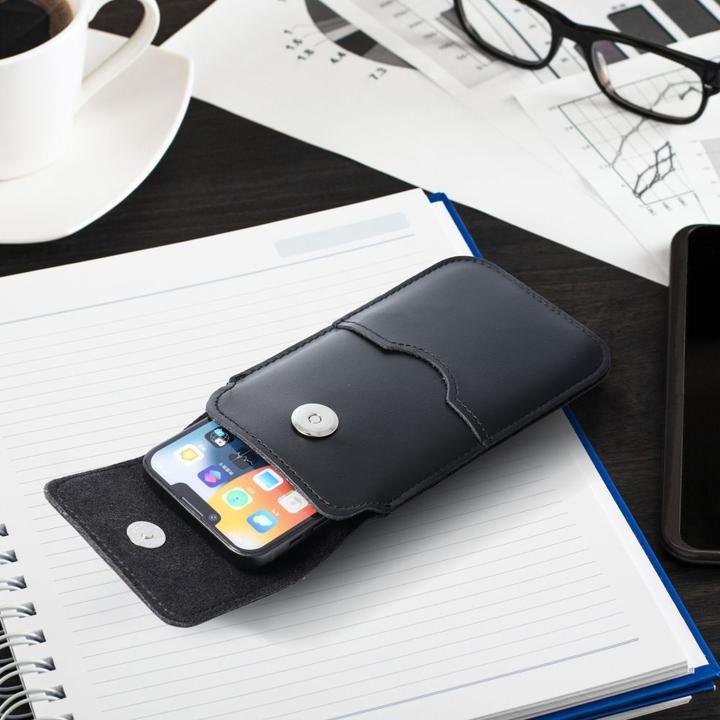 Produktbild OEM Case universal ROYAL - Leather universal flap pocket / black - Size 3XL - HUAWEI MATE 20X (Huawei Mate 20 X)