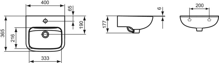 Produktbild Ideal Standard S240601 Handwaschbecken Contour 21, 1 Hl. (365 mm, 400 mm)