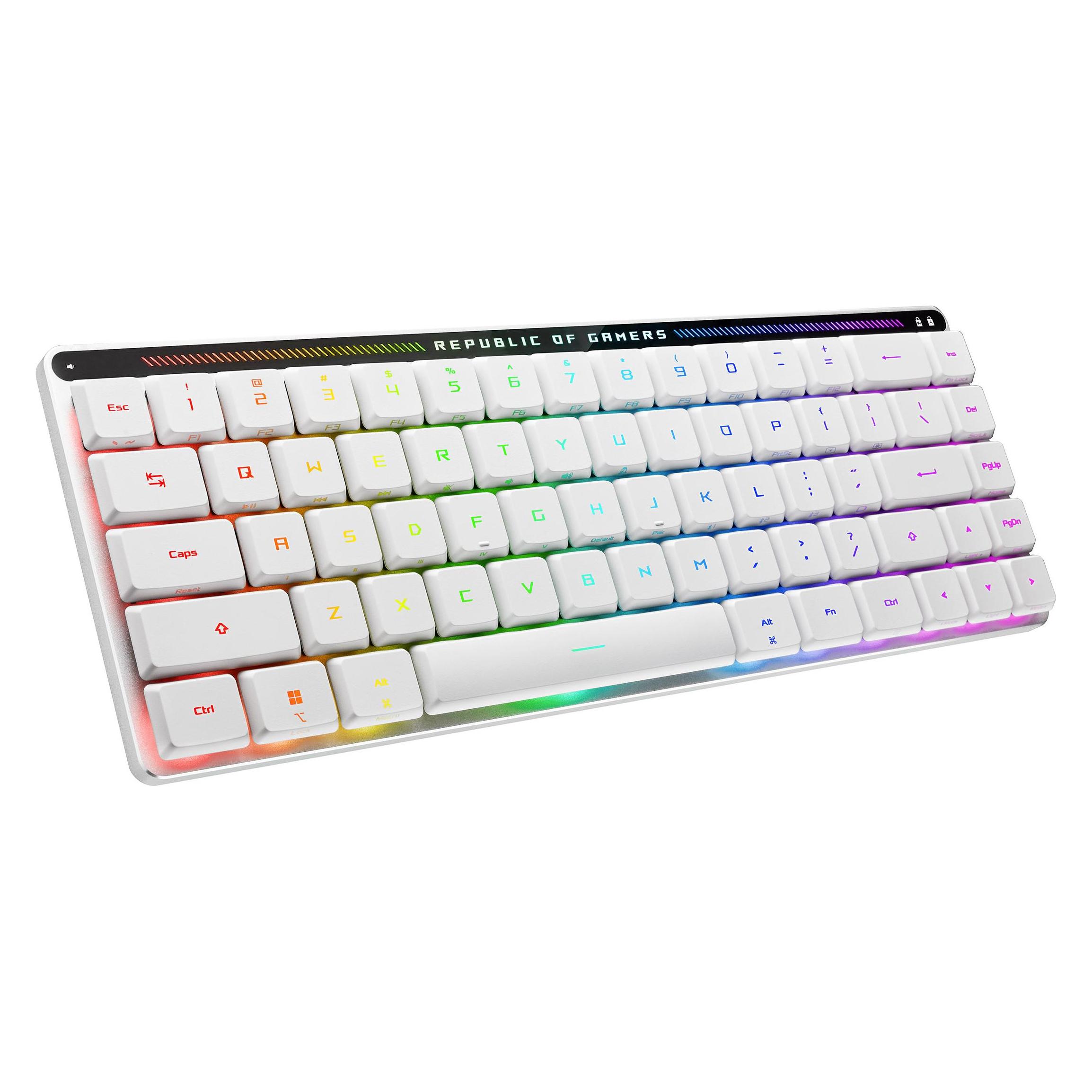 ASUS ROG Falchion RX Low Profile (DE, Kabelgebunden, Kabellos), Tastatur, Weiss