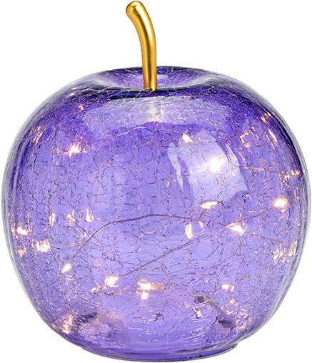 Produktbild G. Wurm Apfel mit 20er LED mit Timer aus Glas Helllila (B/H/T) 16x17x16cm