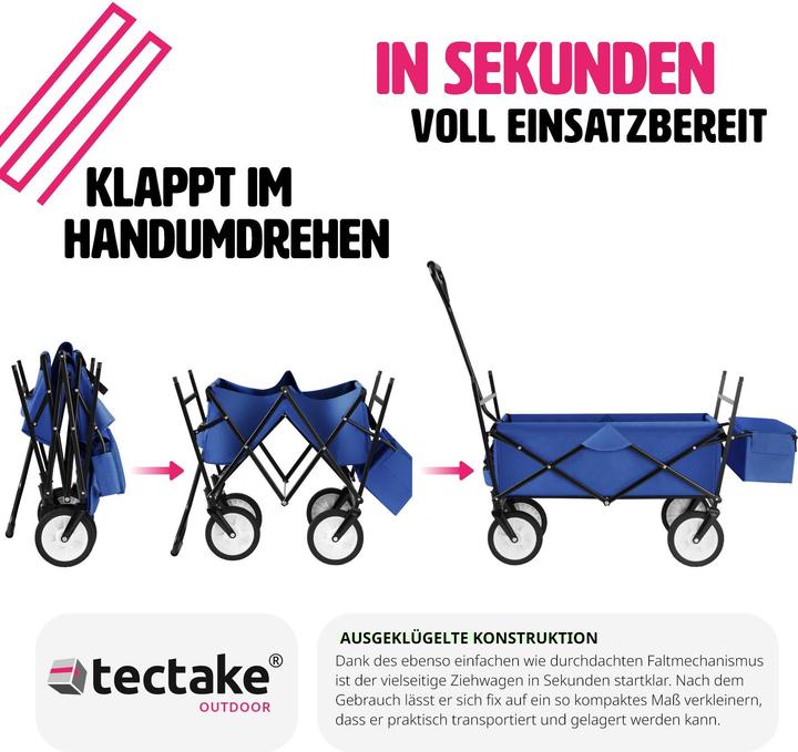 Actual product image tectake Foldable handcart with roof and carry bag