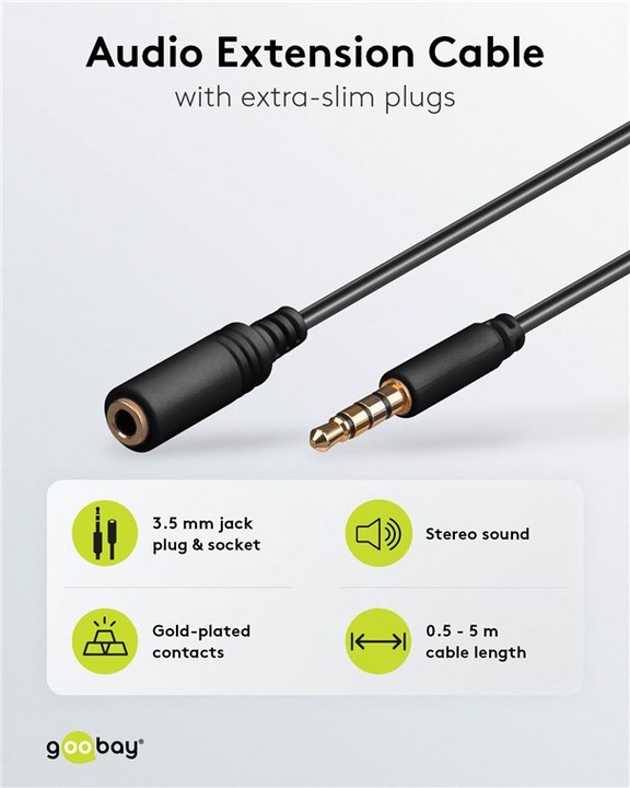 Produktbild Goobay 3.5mm - 3.5mm (1.50 m, 3.5mm Klinke (AUX))