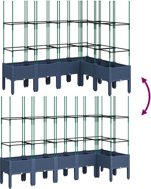 Image du produit vidaXL Bac à plantes avec treillis PP