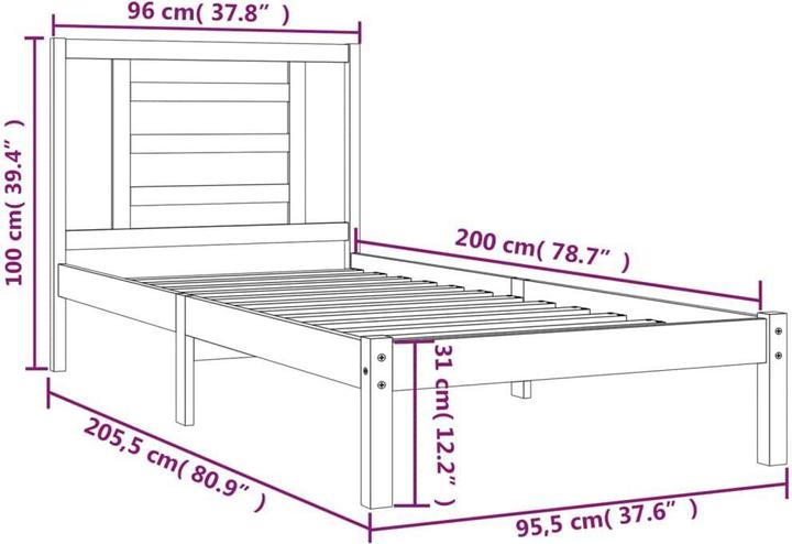 Image du produit vidaXL Bettrahmen (90 x 200 cm)