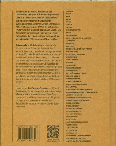 Nutritional values and ingredients Librero Astronomie in 30 Sekunden (German, Fressin François, 2024)