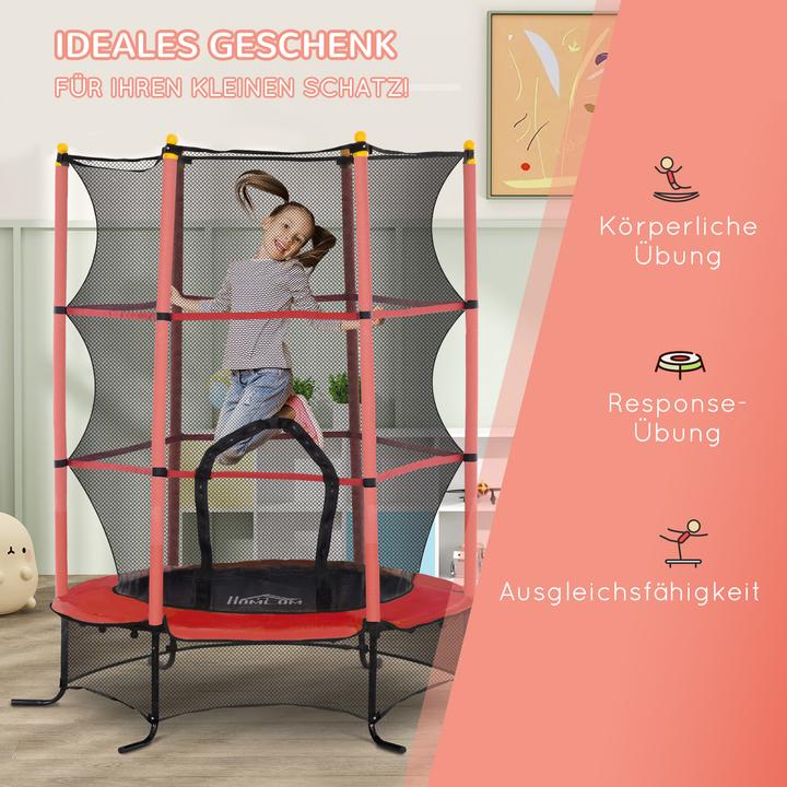 Produktbild Homcom Kindertrampolin Stahl, Kunststoff Rot (163 cm)