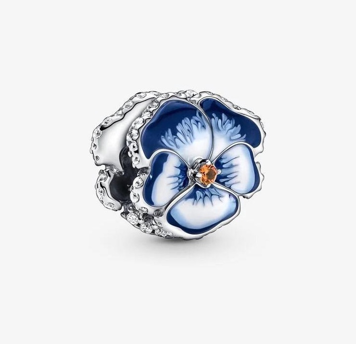 Produktbild Pandora Charm blaue Stiefmütterchenblüte (0.86 cm, Silber 925)