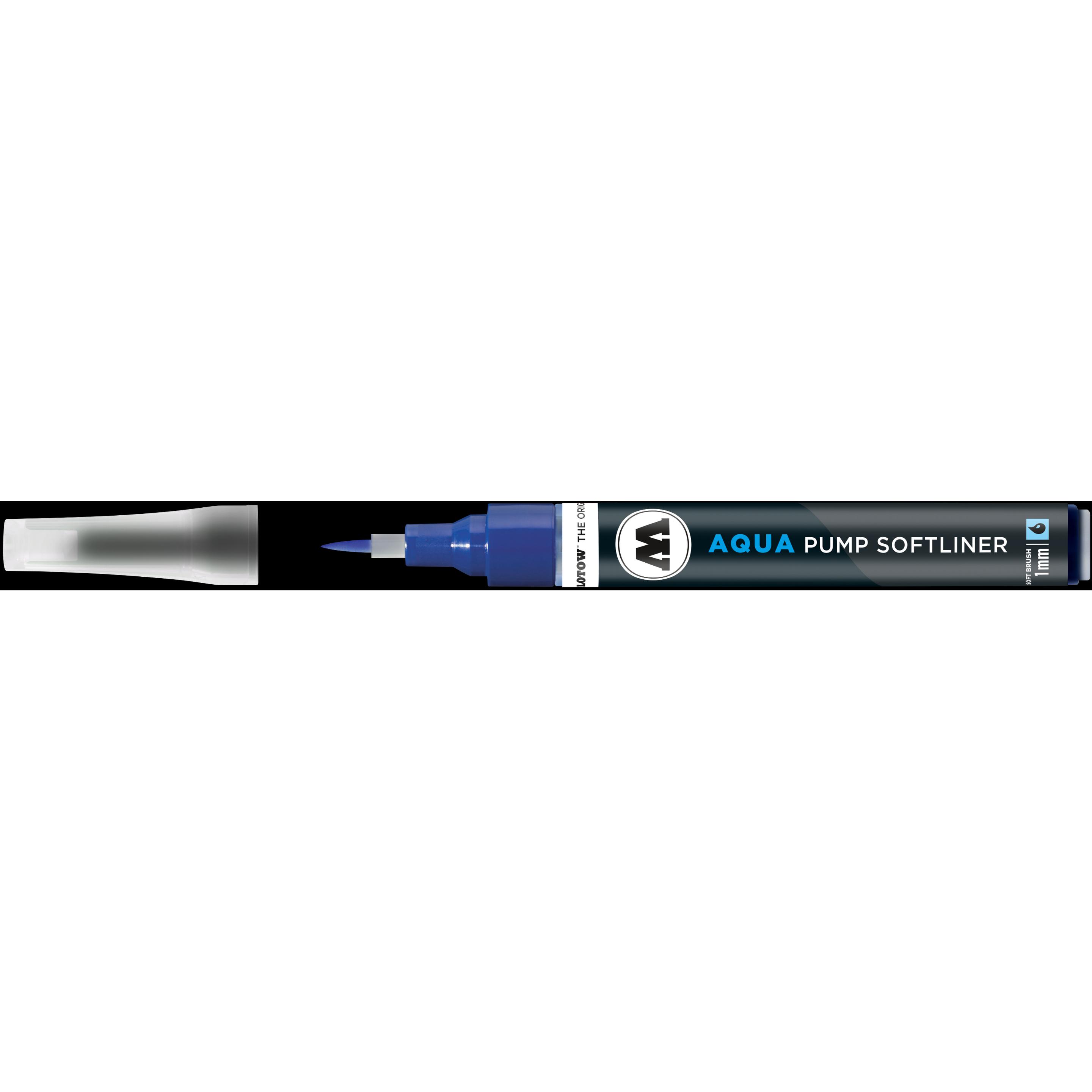 Molotow, Marker, Pinselmarker Pump Softliner Aqua 1mm primärblau (Primärblau, 1 mm, 1 x)