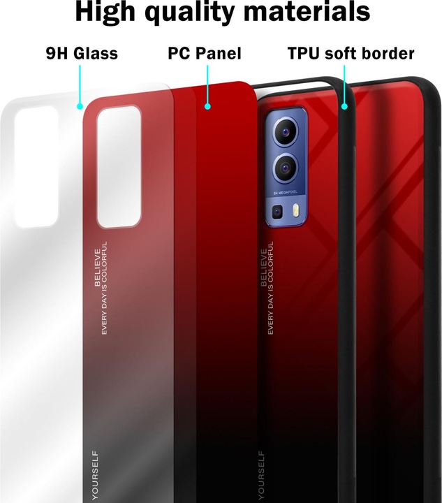 Actual product image Cadorabo TPU 2 colors glass envelope (Vivo Y72 5G, Vivo Y52s 5G)
