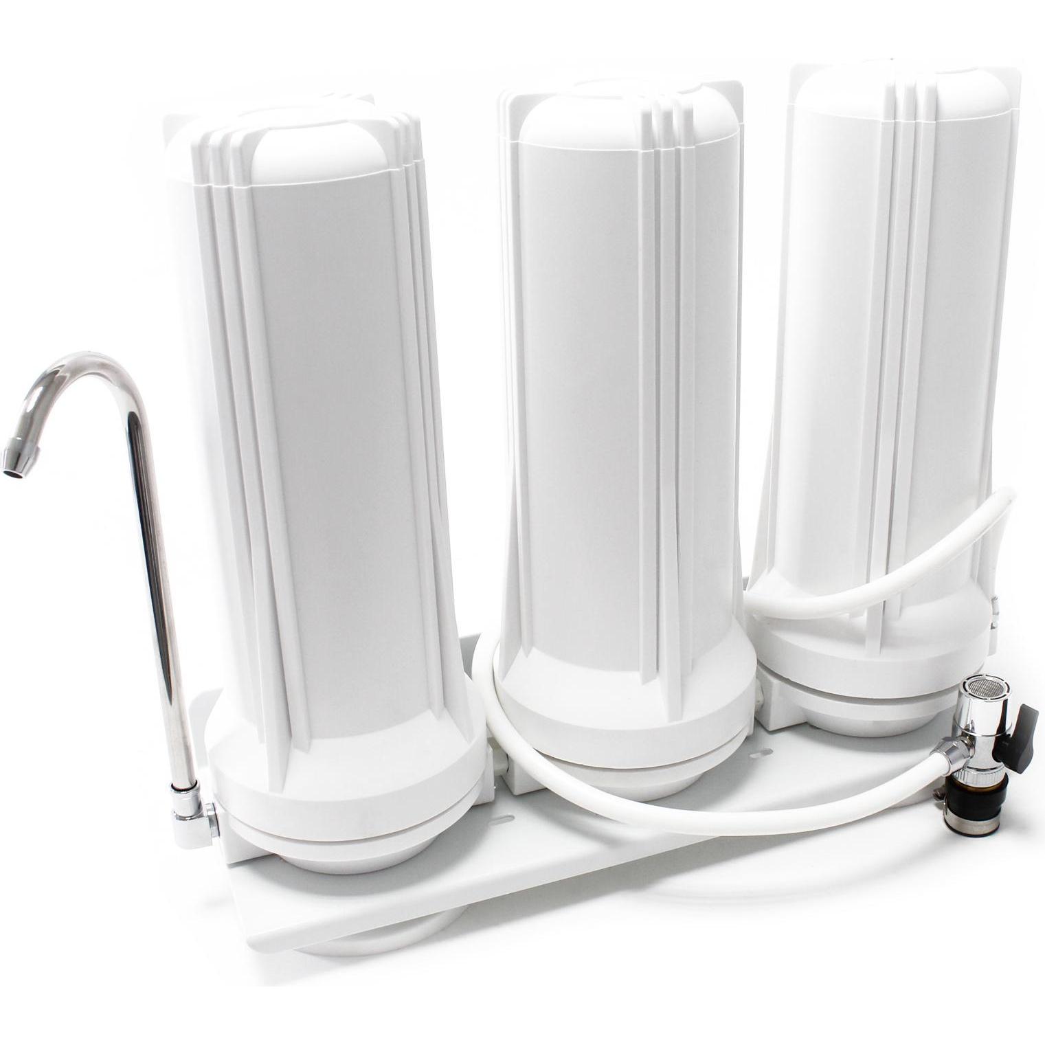 Thumbnail - Naturewater TR203 3 Stufen Counter Top Filter 0,5µ Sedimentfilter 5µ Aktivkohle, Wasserfilter, Weiss