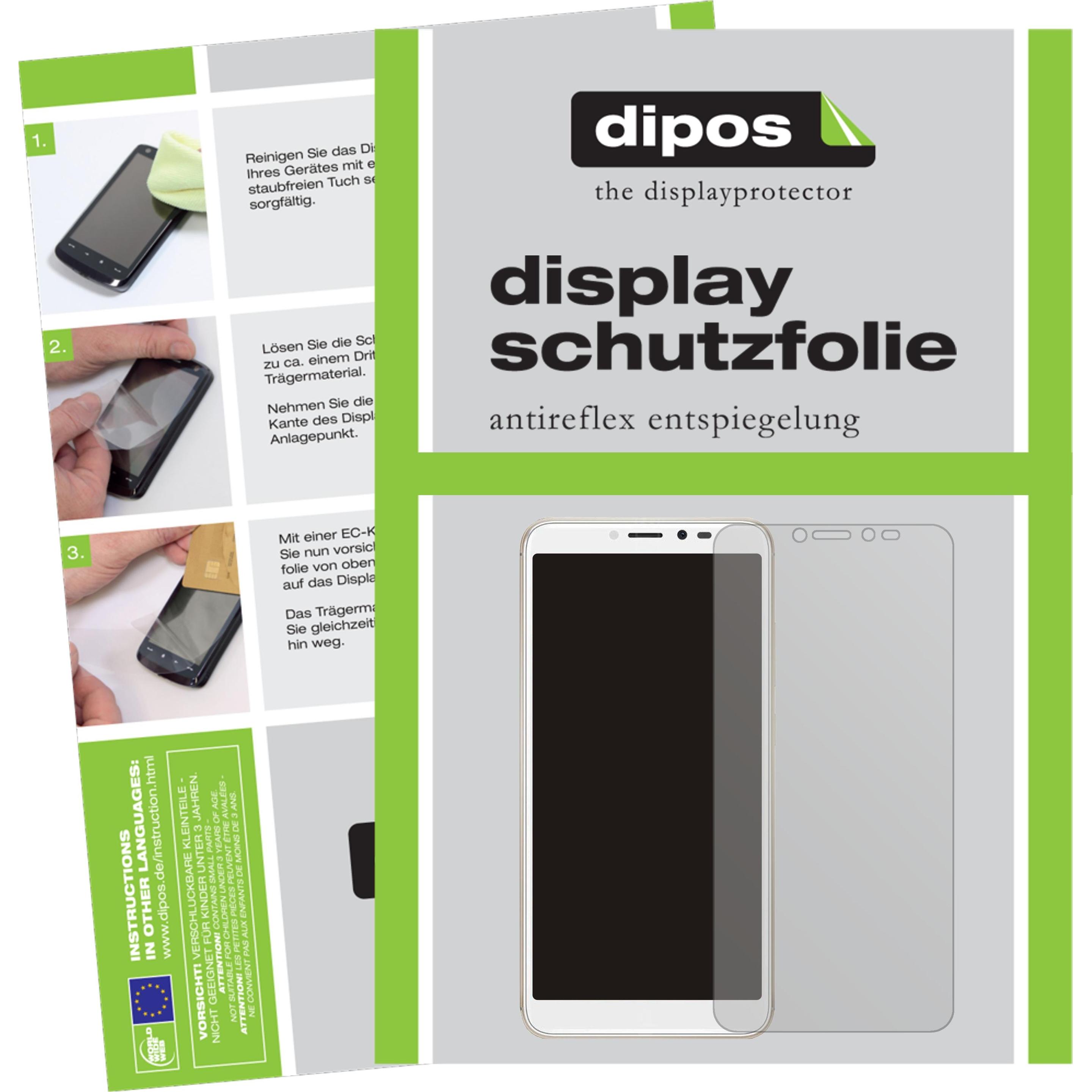Dipos Displayschutzfolie Antireflex (5 Stück, Wiko Sunny 4 Plus), Smartphone Schutzfolie, Transparent