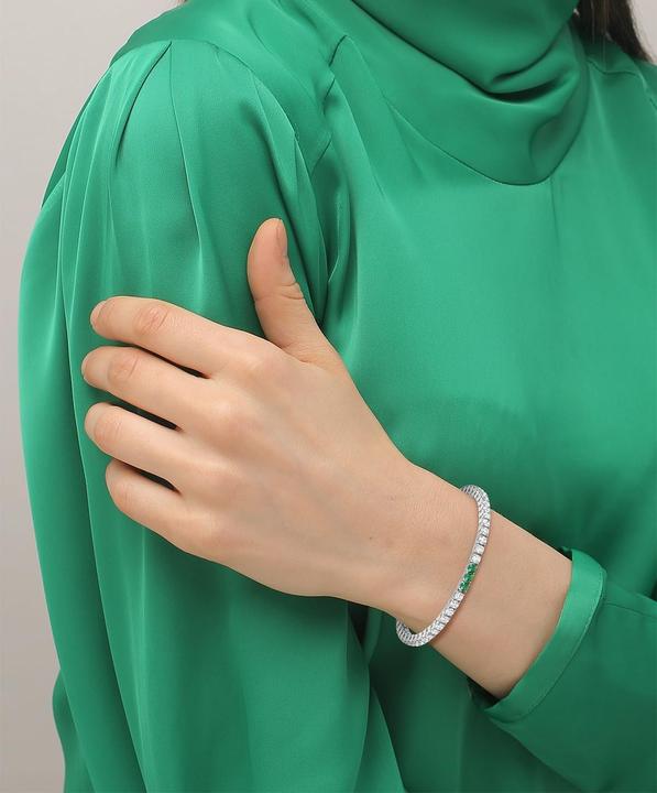 Actual product image Lacoste - Dazzling tennis bracelet for women Duchess 2040278 (16.50 cm, Stainless steel)