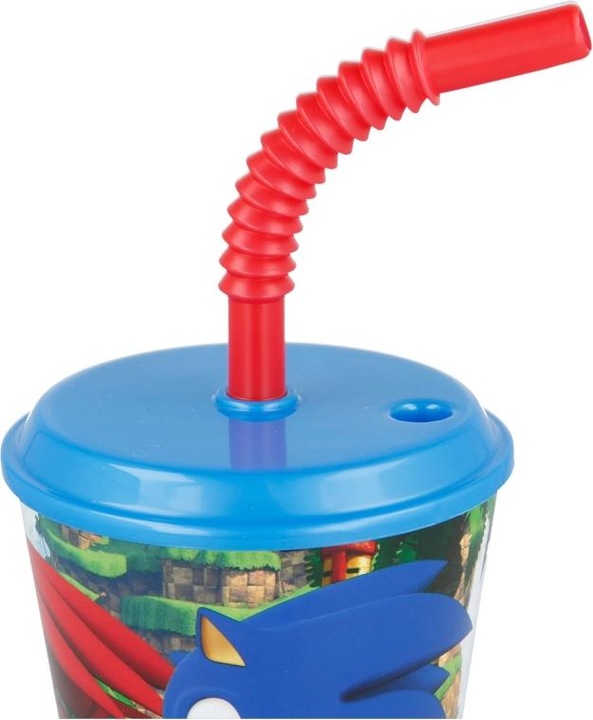 Produktbild Stor Sonic-Becher mit Deckel und Strohhalm, 430 ml