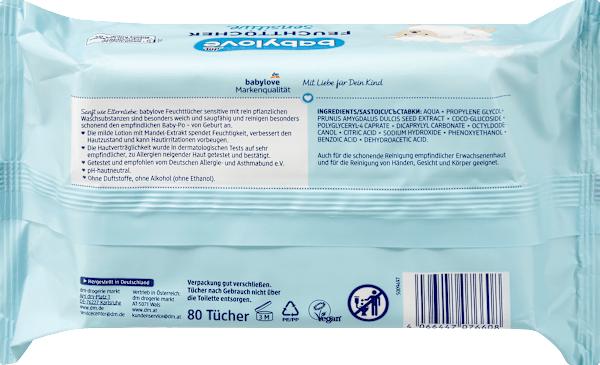 Actual product image dm babylove Wet wipes sensitive (160 pcs.)