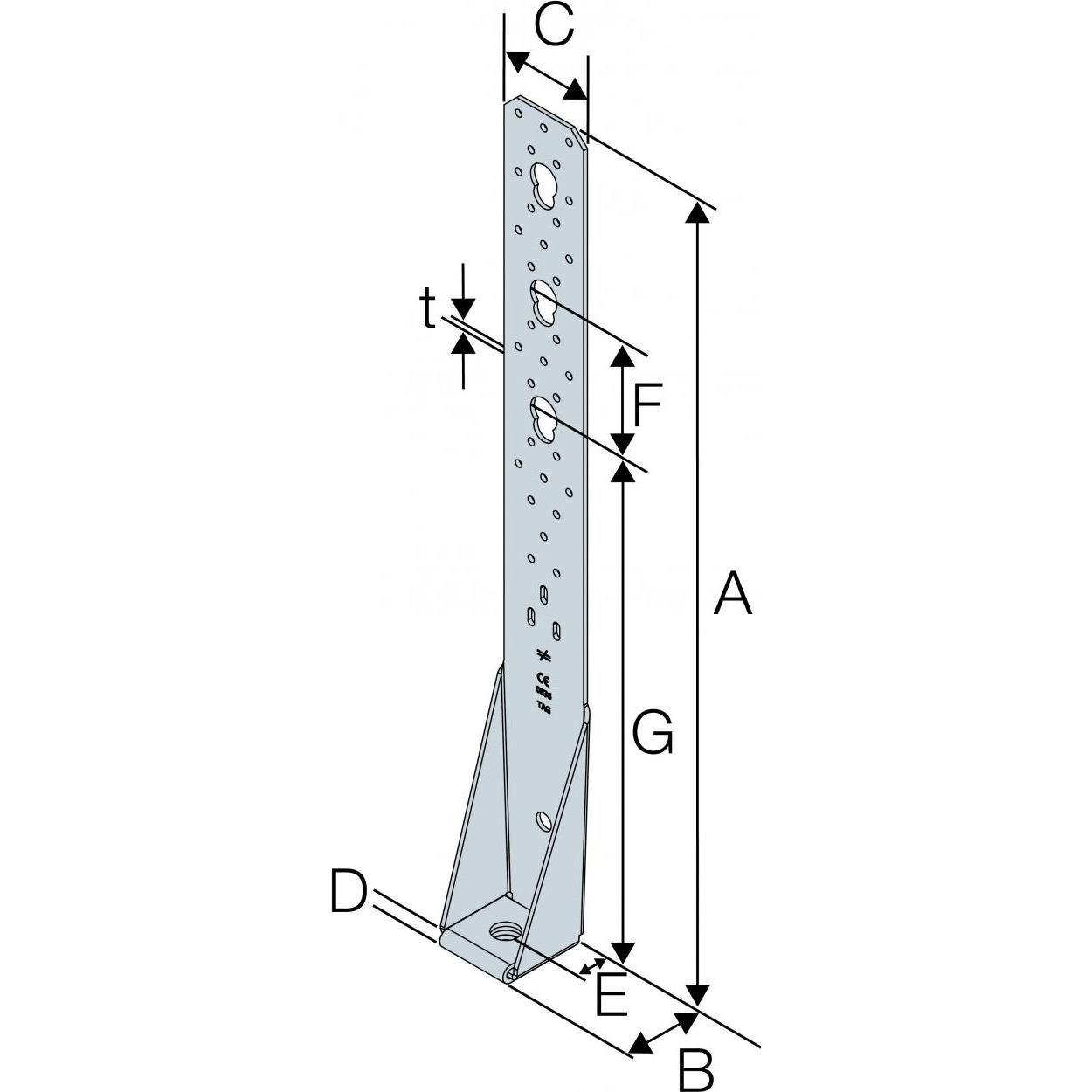 Thumbnail - Simpson Sst, Baubeschläge + Holzverbinder, Simpson Zuganker HTT 4 (314x62x63,5x2,8mm)