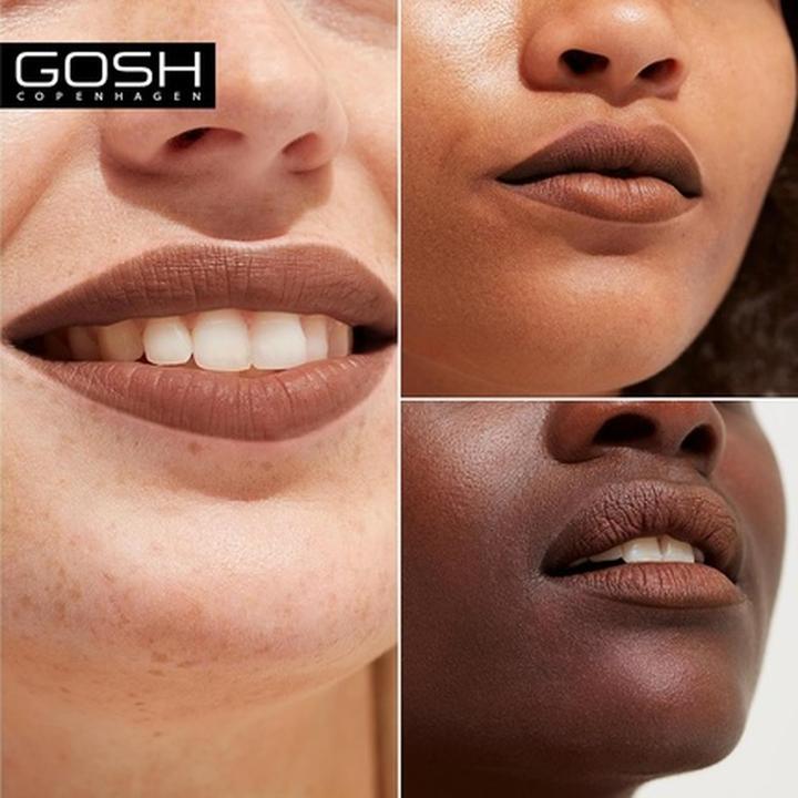 Actual product image Gosh Luxury Nude Lipstick with Light Sheen Intense Nude Shades 004 Exposed (004 Exposed)
