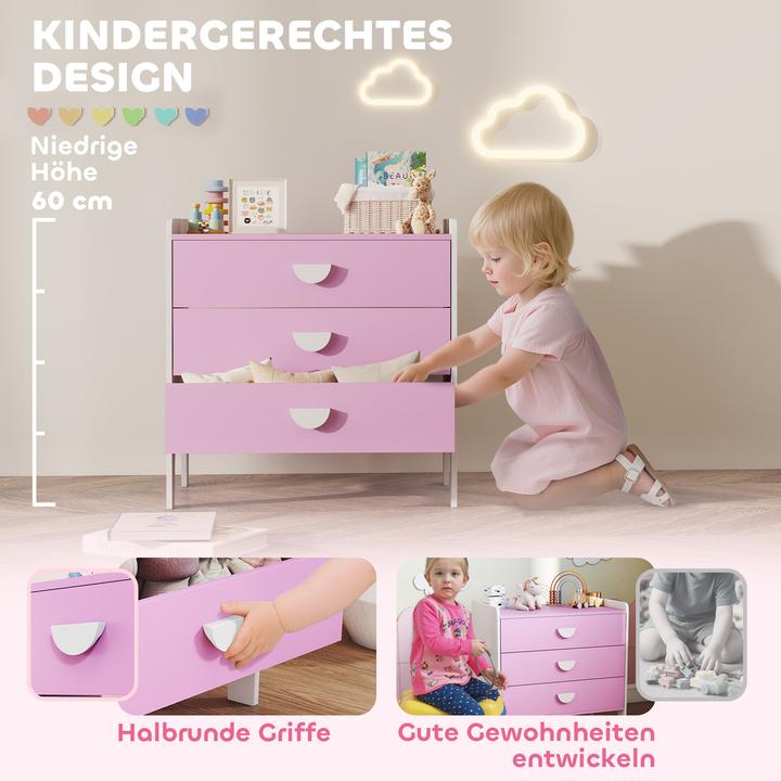 Image du produit Aiyaplay Kinderkommode MDF Rosa (40 x 40 x 60 cm)