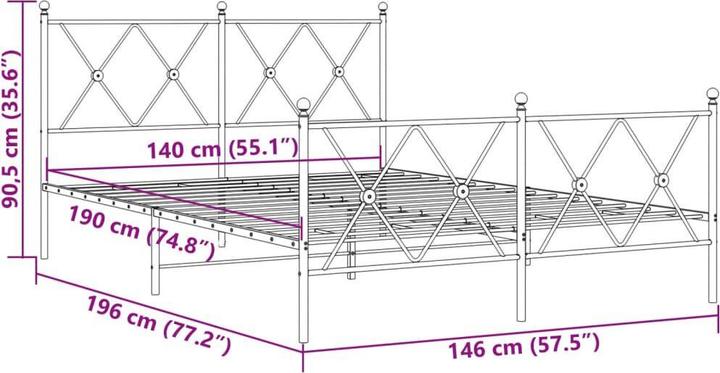 Image du produit vidaXL Bettgestell (140 x 190 cm)