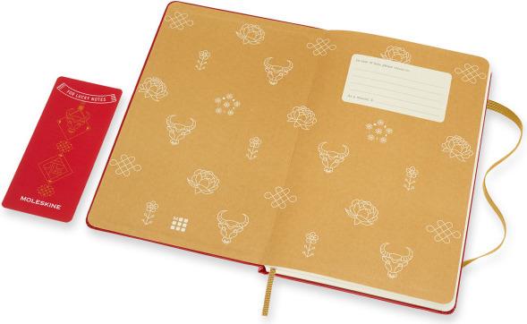 Image du produit Moleskine Carnet de l'année du boeuf A5 853766 ligné, rouge, 240 pages (13 x 21 cm, À rayures, Couverture rigide)