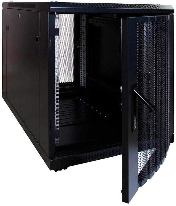 Produktbild Dsit 12 HE, kleiner Serverschrank, mit perforierter Fronttür (BxTxH) 600 x 1200 x 720 mm (12 HE, 19 Zoll Rack)