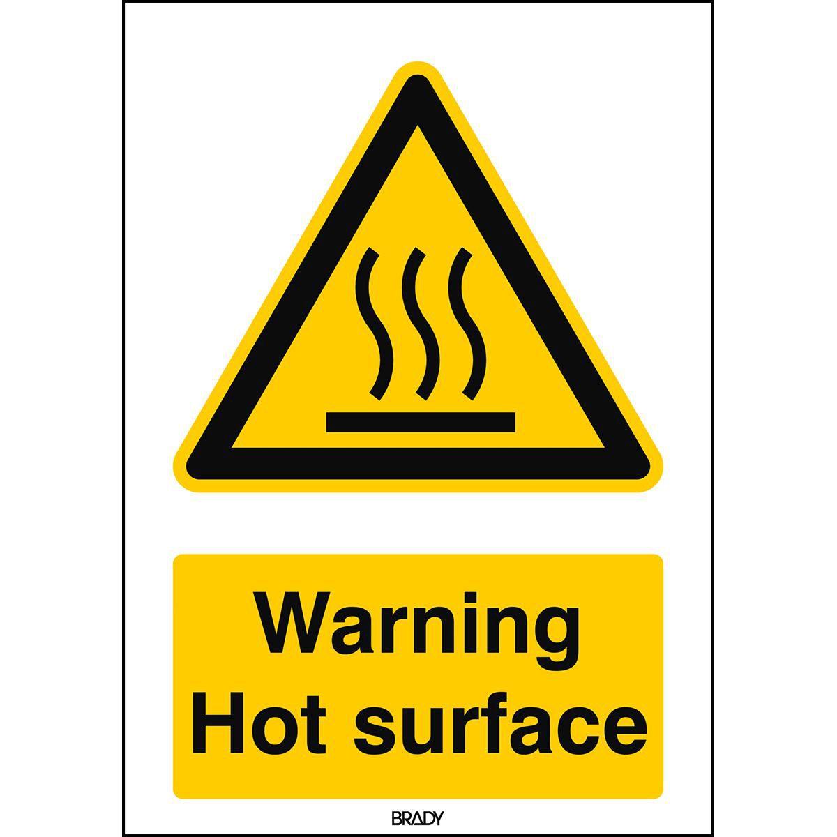 Brady, Sicherheitskennzeichnung, ISO Safety Sign - Warning Hot