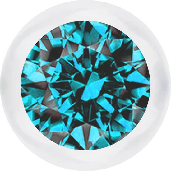 Immagine prodotto Star Piercing Micropalla trasparente con cristalli color acqua (Materiale sintetico, senza ottone)