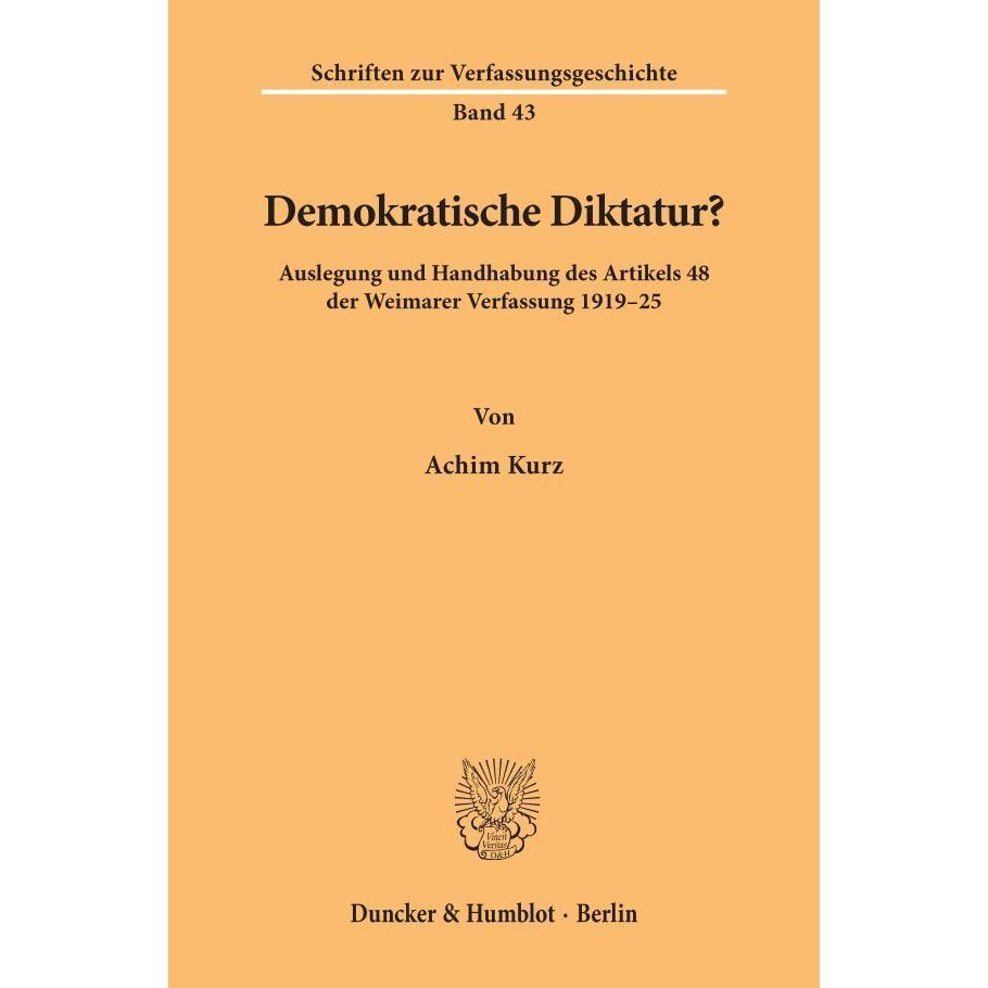 Demokratische Diktatur?, Fachbücher