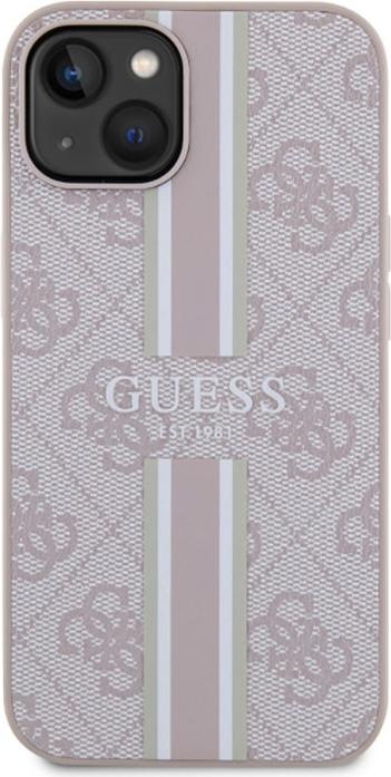 Actual product image Guess GUHMP14MP4RPSP iPhone 14 Plus 6.7" różowy/pink hardcase 4G Printed Stripes MagSafe (Apple iPhone 14 Plus)