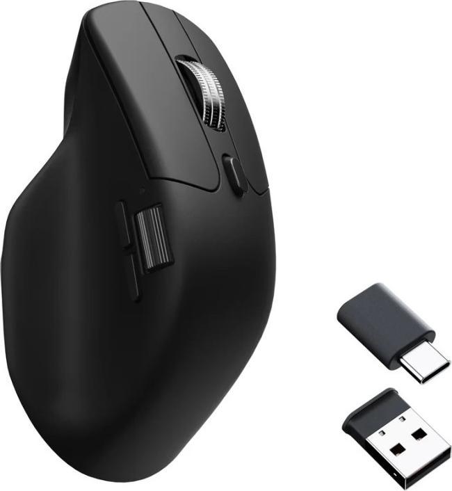 Keychron M6 Wireless Mouse 1000 Hz Polling Rate Silent Micro Switch and Metal Scroll Wheel - Black (Kabellos)