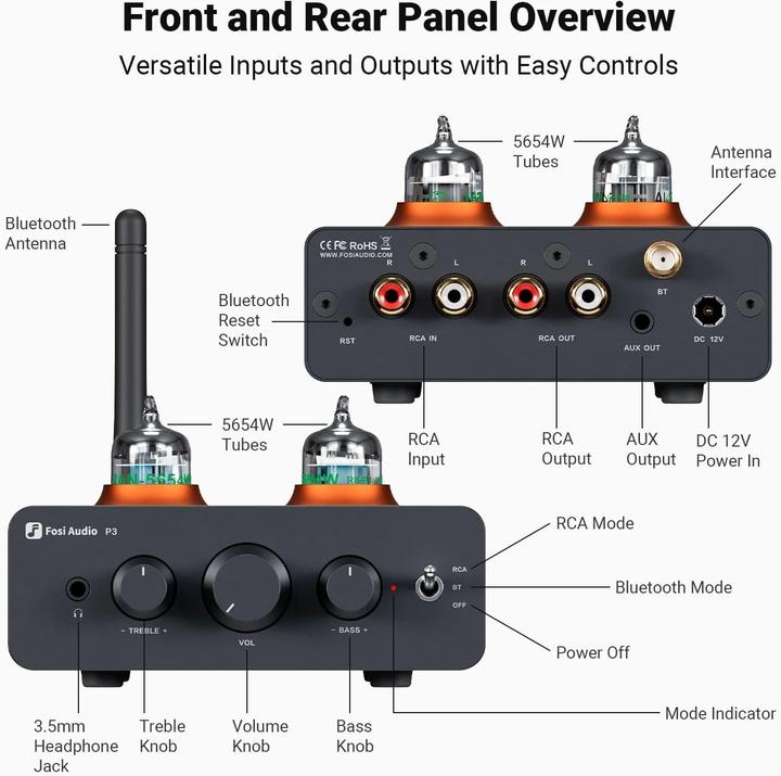 Immagine prodotto Fosi Audio P3 (Controllo del tono, Bluetooth)