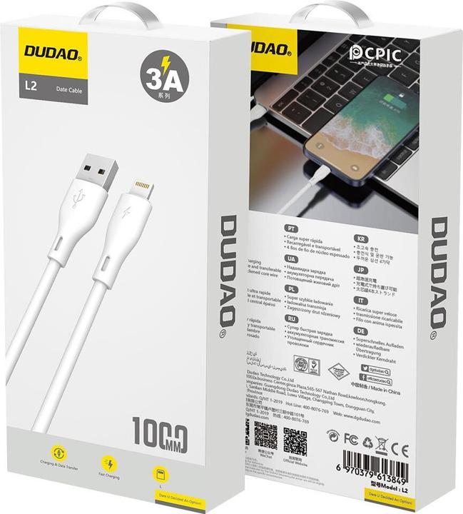 Produktbild Dudao Lightning - Lightning 1 Meter White (1 m, USB 2.0)