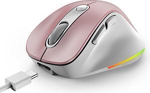 Actual product image Genius Ergo 9000S Pro Pink / Wireless mouse / 2400 DPI / 2.4 GHz USB-A dongle / Bluetooth / 500 mAh (Wireless)