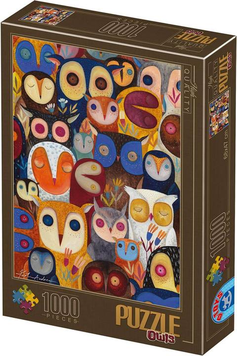 Immagine prodotto D-Toys Puzzle 1000 Andrea Kutri, Collage - Gufi (1000 pezzi)