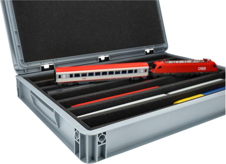 Actual product image Feldherr EB21SET - Euro container for model railways, locomotives and vehicles - 7 bars for H0 gauge - s (Plastic)