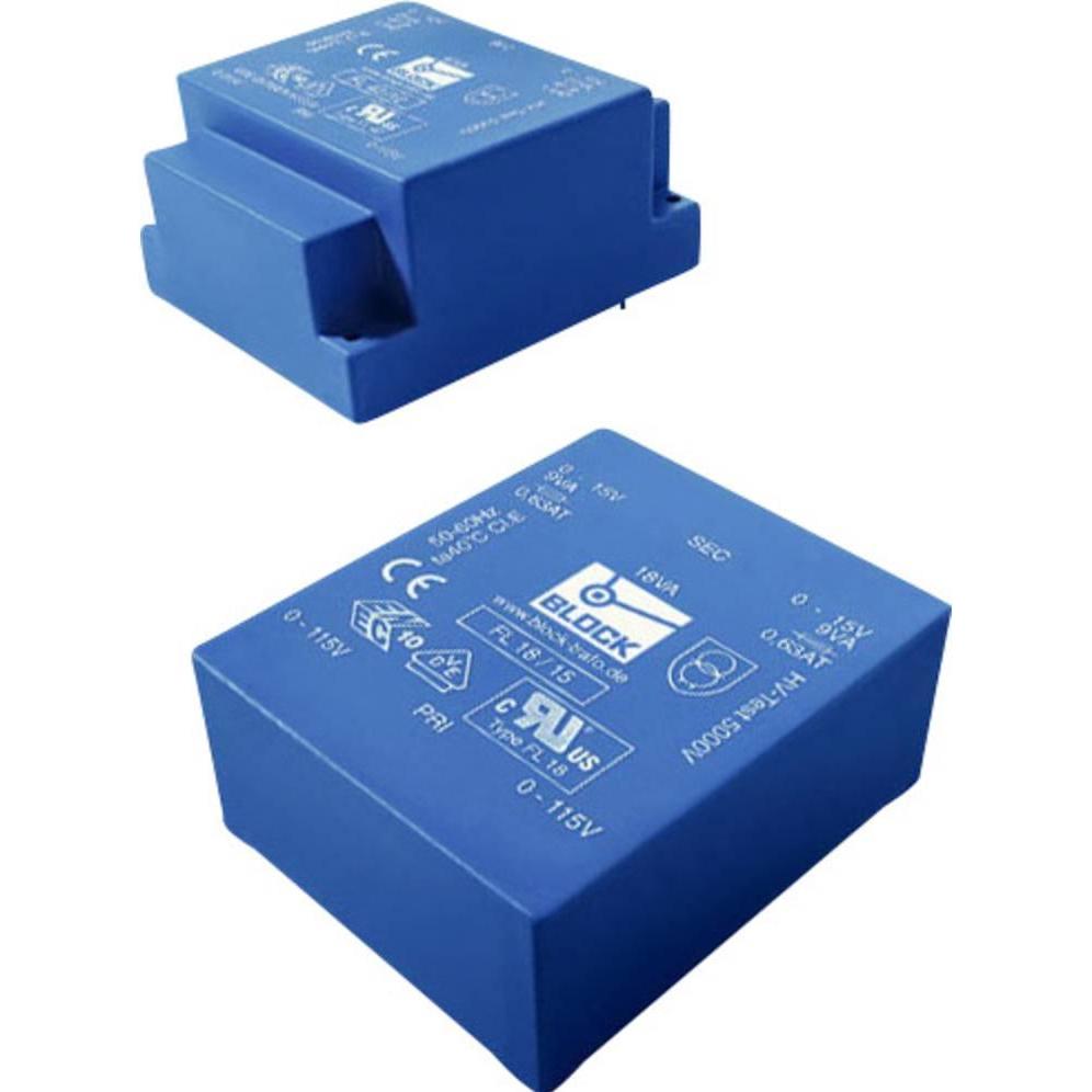 Thumbnail - Block Transformator FL PCB 10VA 2x8V, Transformator