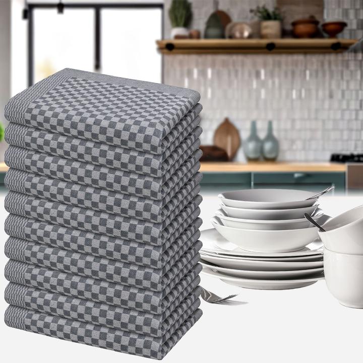 Actual product image Müskaan Set of 10 pit trays, black, tea towels 45 x 70 cm (50 x 70 cm)