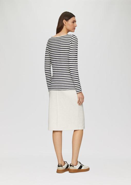 Produktbild S.Oliver T-Shirt Geringeltes Langarmshirt aus Flammgarn mit U-Boot-Ausschnitt (36)