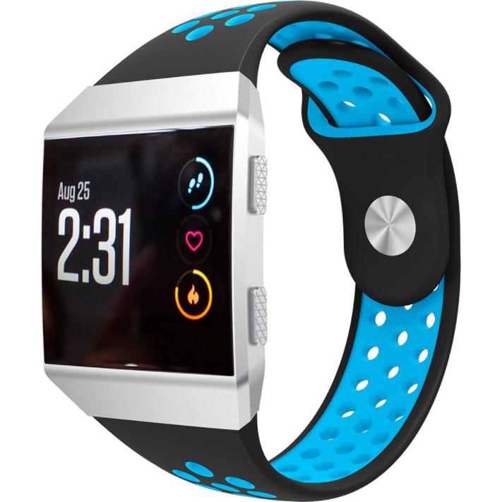Strap-it Sportarmband (Silikon, Ionic), Uhrenarmband, Schwarz, Blau, Mehrfarbig