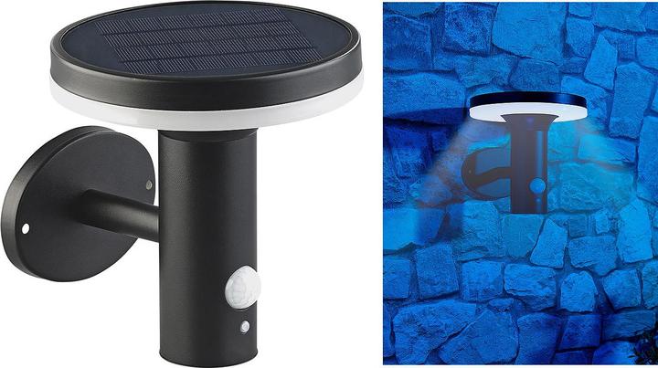 Image du produit Lunartec Applique solaire à LED de qualité supérieure avec capteur PIR et veilleuse de nuit (600 lm, IP44)