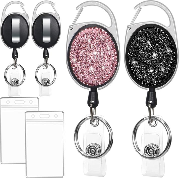 Image du produit Werkstein Anti-Lost Key-Bak 2er Set Schlüsselanhänger mit Gürtelclip/Kartenhalter Glitzer