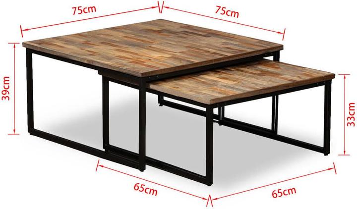 Image du produit vidaXL Couchtisch (75 x 75 x 39 cm)